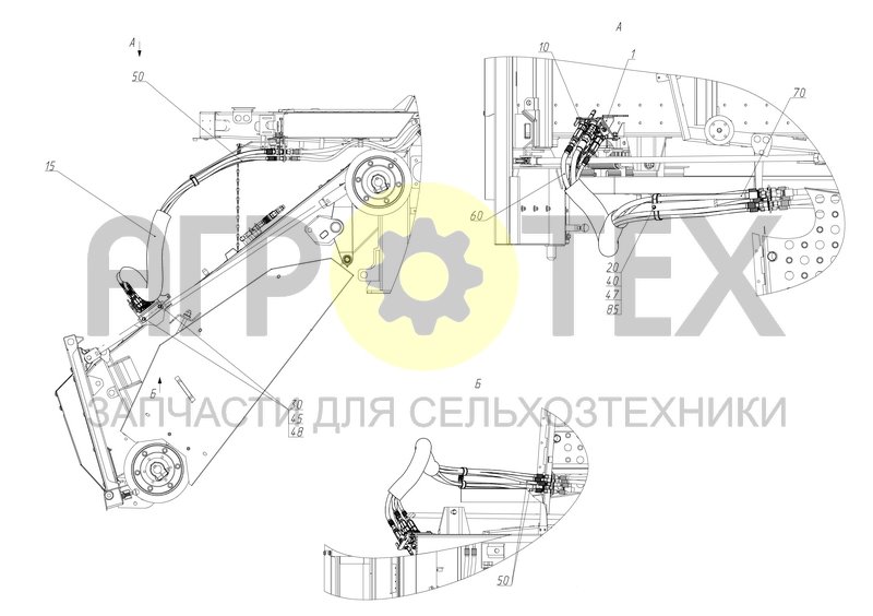 Чертеж Установка рукавов подключения адаптера (S300.09.66.100)